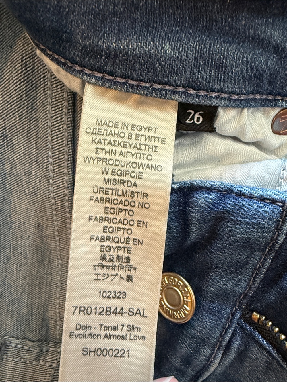 7 For All Mankind Medium Blue Trouser Jeans - Picture 3 of 3